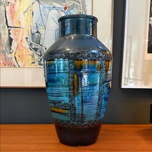 SIXTIES LAVA GLAZED LARGE FLOOR VASE BY CARTENS KERAMIK GERMANY 🇩🇪